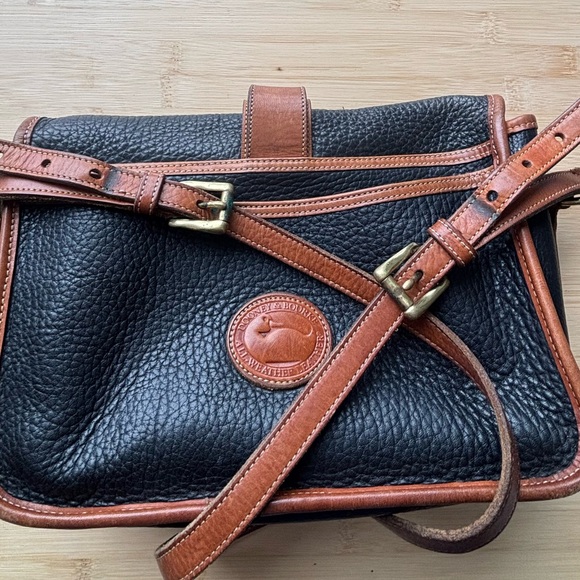 Dooney & Bourke Black and Tan Crossbody Bag with Buckle - Picture 7 of 7